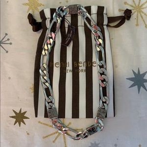 Henri BENDEL petal monogram collar silver